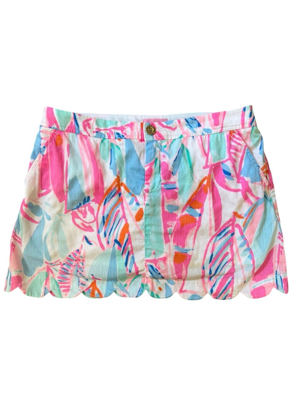 Lilly Pulitzer Buttercup Scalloped Skort Size 8 Sailboats